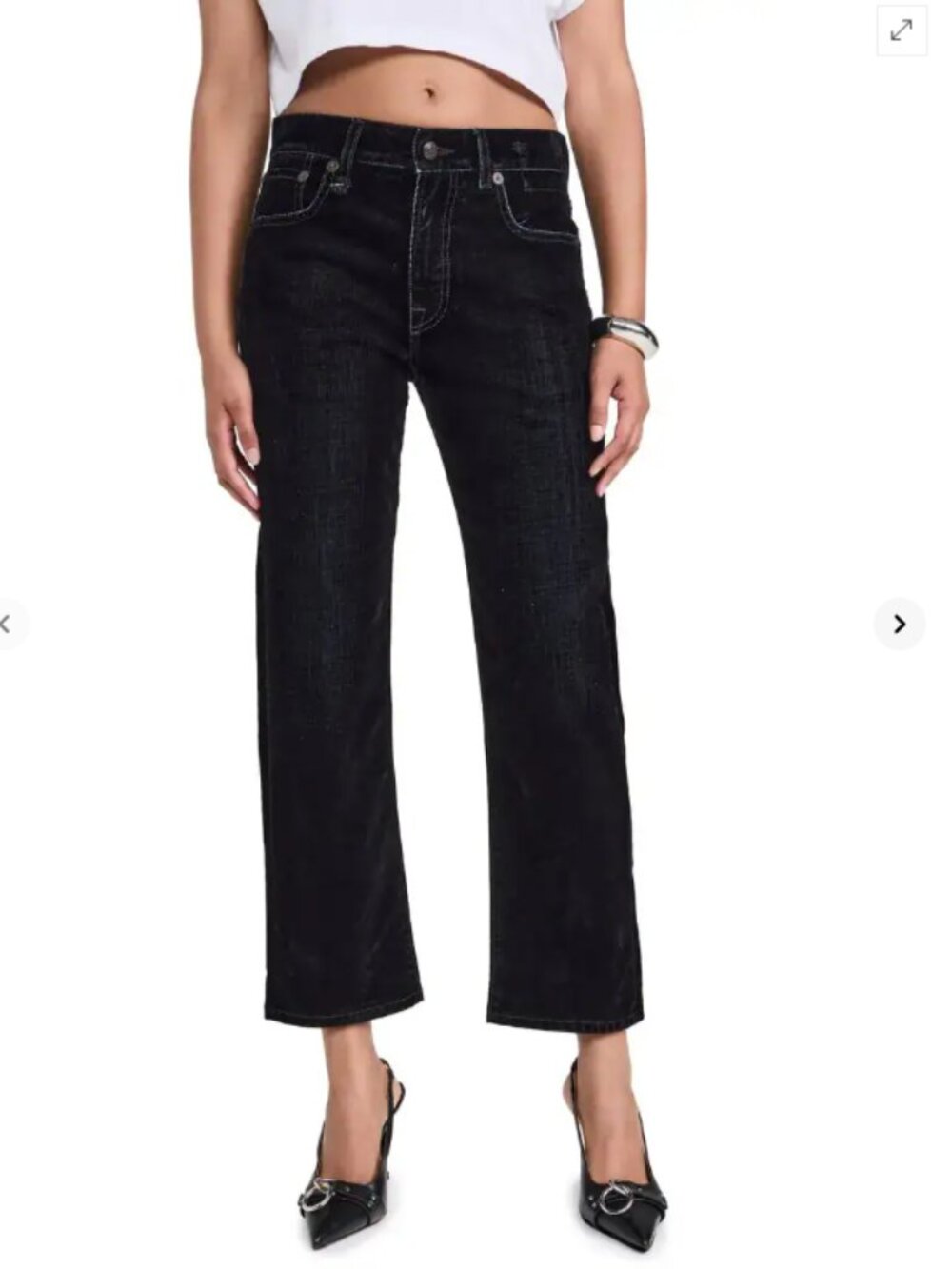 R13 Romeo Jeans in Flocked Black Size 27